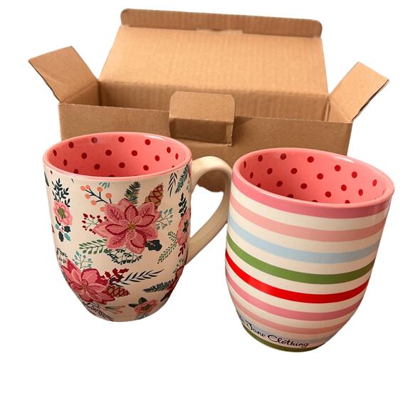 Matilda Jane Other - Matilda Jane No Pouting" Mug Set NWT Floral Stripe Polka Dot Gift Set